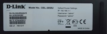 D-Link DSL-2650U маршрутизатором D-Link DSL-2650U